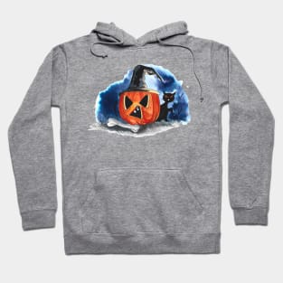 Pumpkin Cemetery Watercolor Hoodie